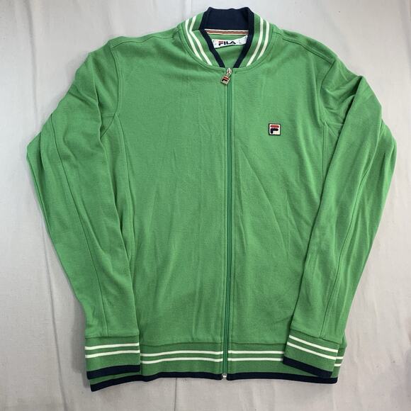 Fila Track Warm Up Jacket Zip Up Men's XXL Green Embroidered Logo - Picture 1 of 8